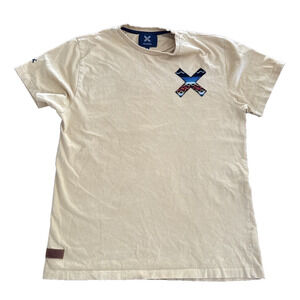 Blue Banana 100% Organic Cotton Camiseta embroidery T Shirt Yellow Men’s Medium